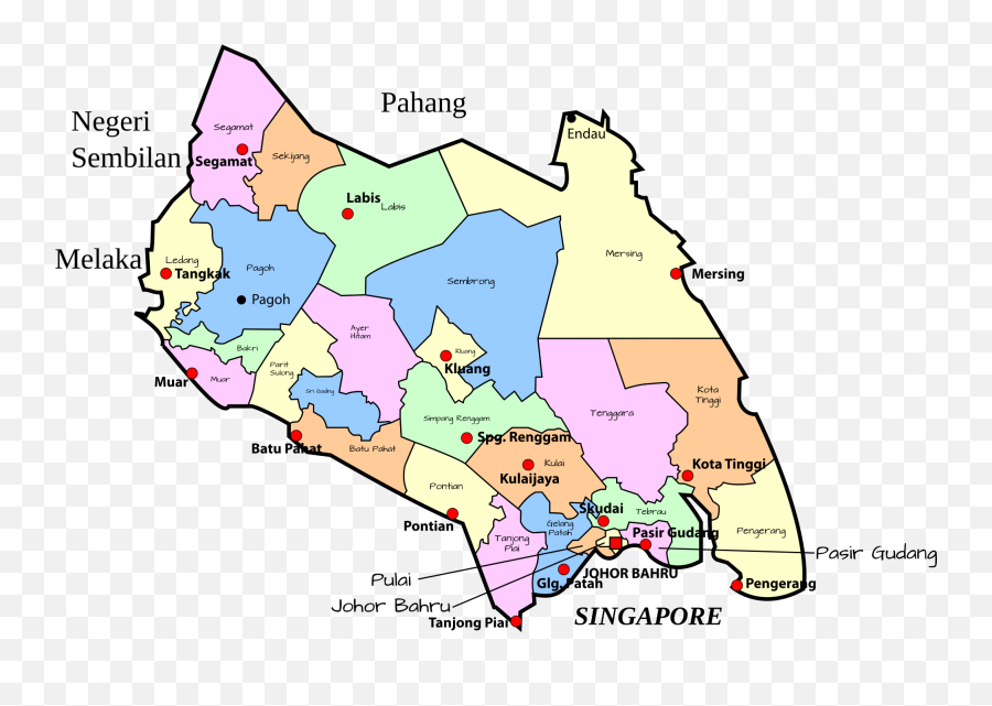 Parliamentary Map Of Johor Malaysia - Openclipart Johor Map Png,Malaysia Icon