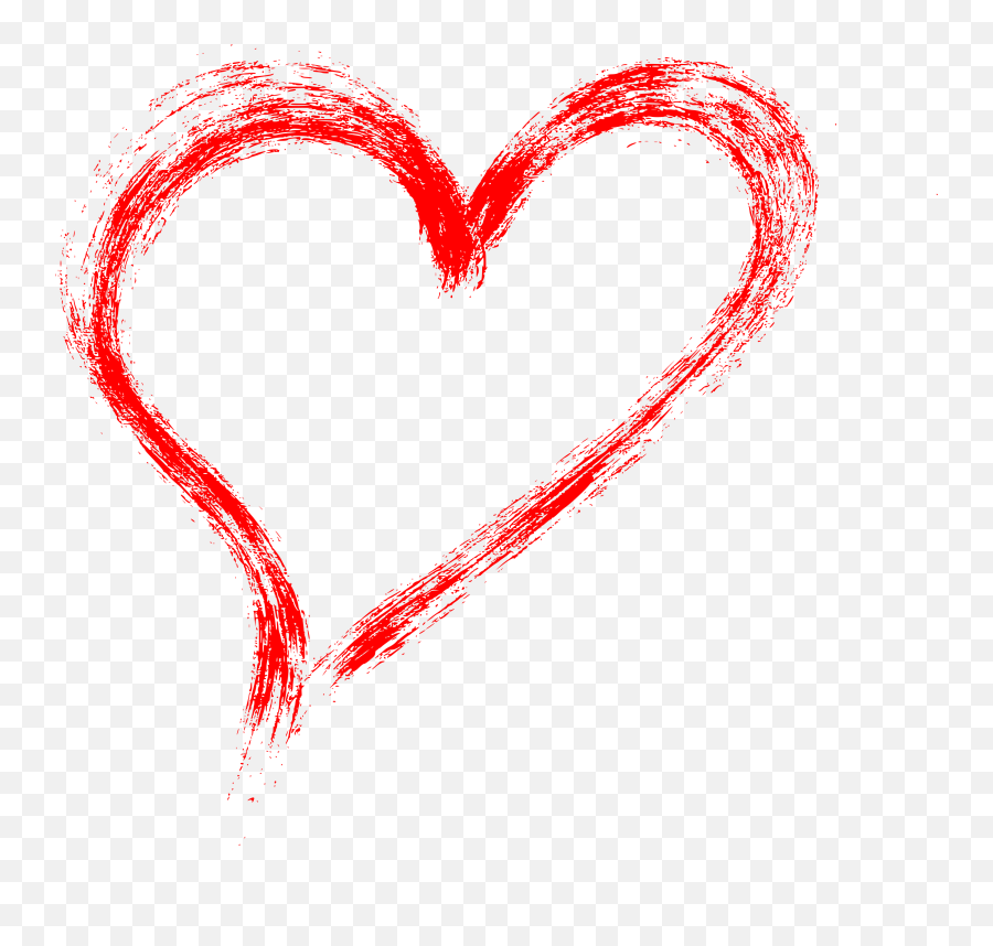 10 Red Grunge Brush Stroke Heart - Paint Brush Heart Png,Heart Png Outline
