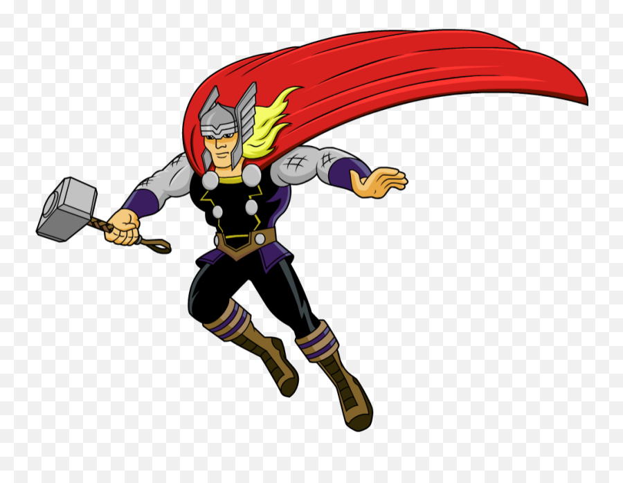 Thor Clipart Marvel Pencil And In Color Png - Clipartix Cartoon Thor Marvel Cinematic Universe,Thor Png