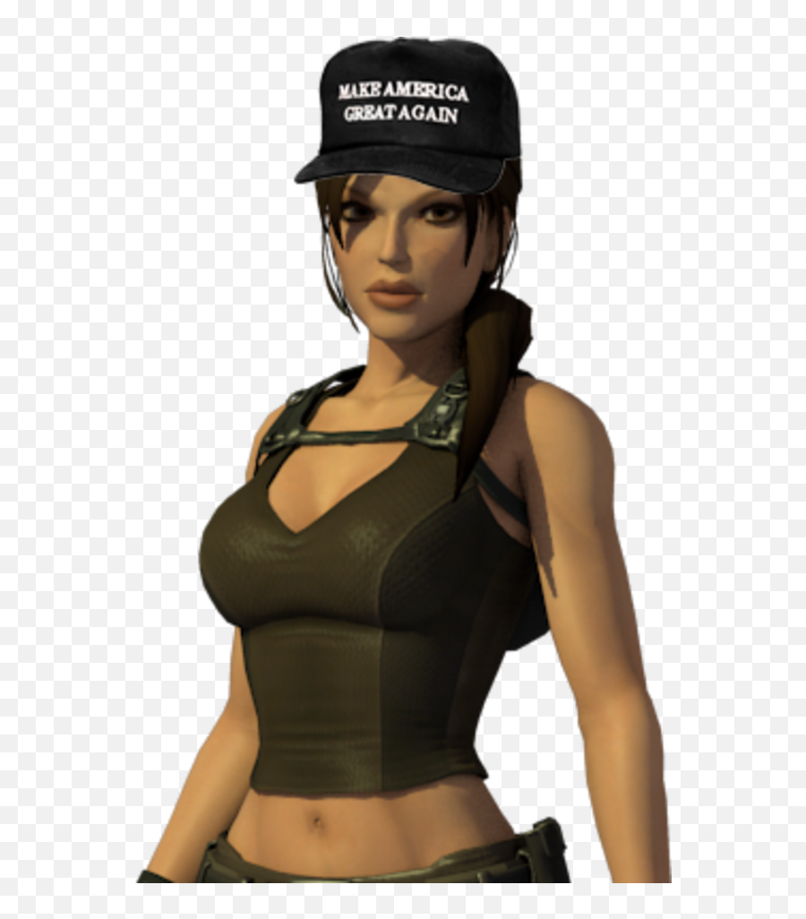 Lara Croft Make America Great Again Know Your Meme - Lara Croft Underworld Gun Png,Lara Croft Transparent