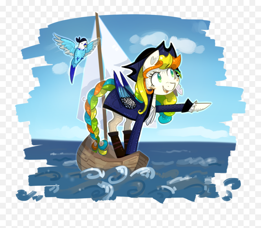 Download Kyaokay Boat Oc Ocean - Cartoon Png,Pirate Parrot Png