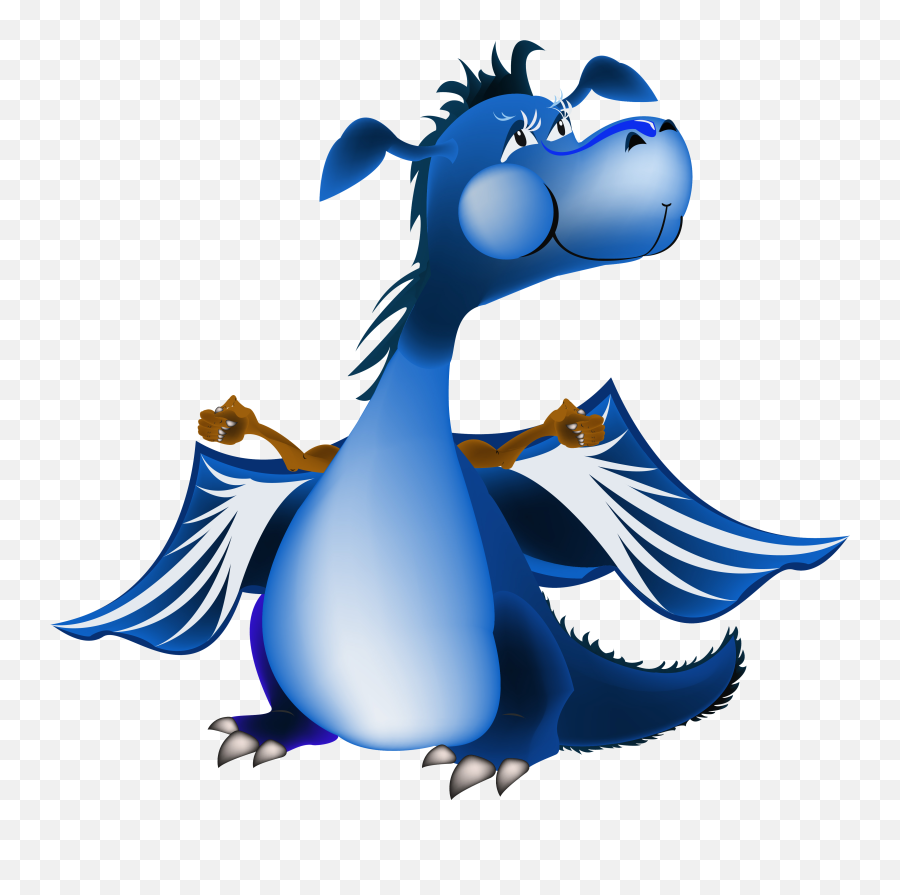 Dragon - Free Cartoon Dragon Blue Clipart Full Size Blue Dragons Logo Funny Png,Blue Dragon Png
