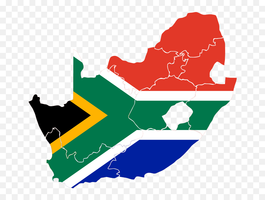 South Africa Map Flag - South Africa Country Flag Png,Africa Map Png