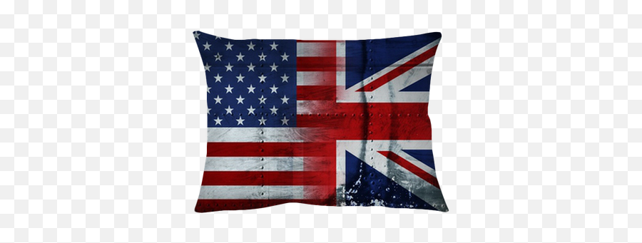 American And British Flag Throw Pillow U2022 Pixers We Live To Change - Uk And Usa Combined Png,British Flag Png