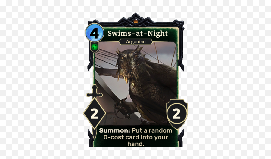 Swims - Atnight Card Elder Scrolls Fandom Elder Scrolls Legends Alduin Png,Night Png