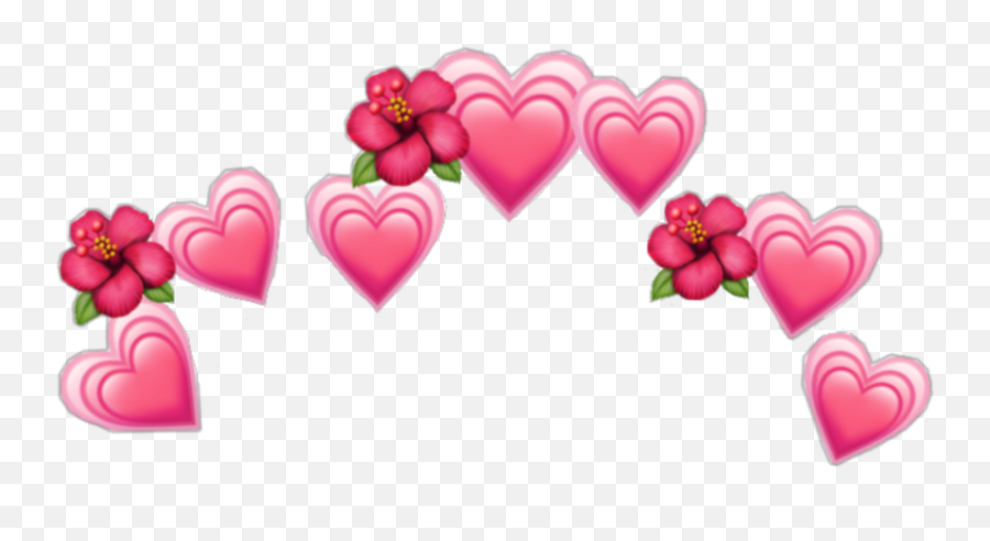 Red Pink Heart Crown Emoji Aesthetic Flower Flowers Hea - Red And Pink Heart Crown Png,Pink Heart Transparent