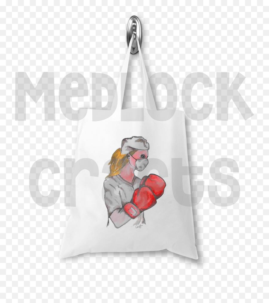 Nurse Wearing Boxing Gloves White Tote Bag - Design Museum Helsinki Png,Boxing Gloves Transparent