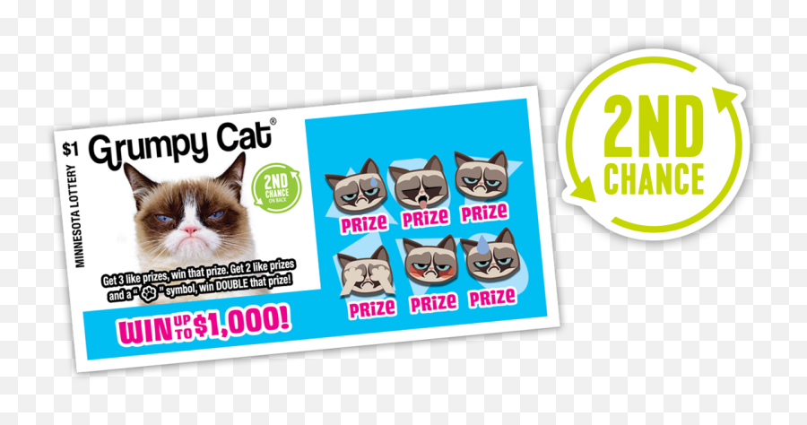 Grumpy Cat 2nd Chance Winners - Minnesota Lottery Grumpy Cat Png,Grumpy Cat Png