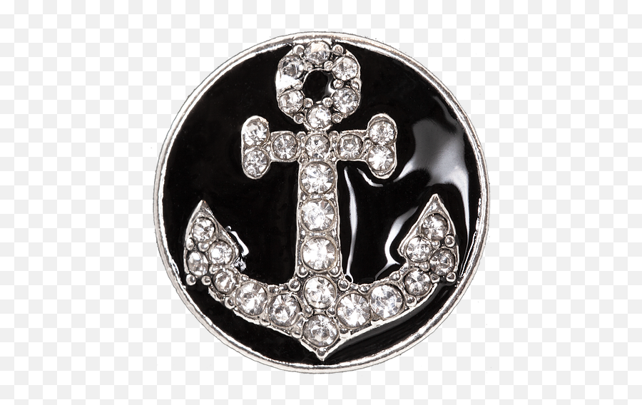 20mm Rhinestone Anchor With Black Background Snap Charm Tropicaltrinkets - Cross Png,Anchor Transparent Background