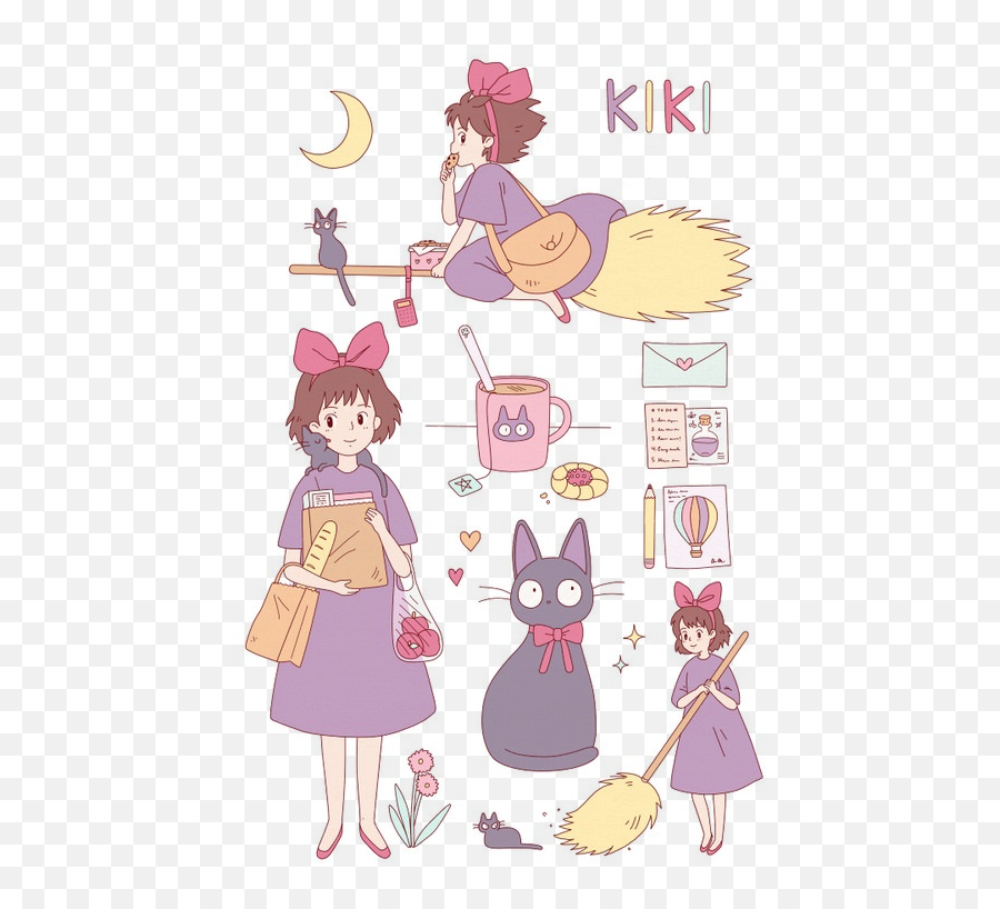 Kikiu0027s Delivery Service Anime Estudio Ghibli - Kawaii Kiki Delivery Service Png,Studio Ghibli Png