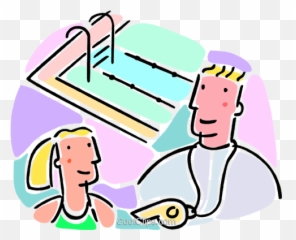 Swimming Coach And Swimmer Royalty Free Vector Clip Art - Coach png
