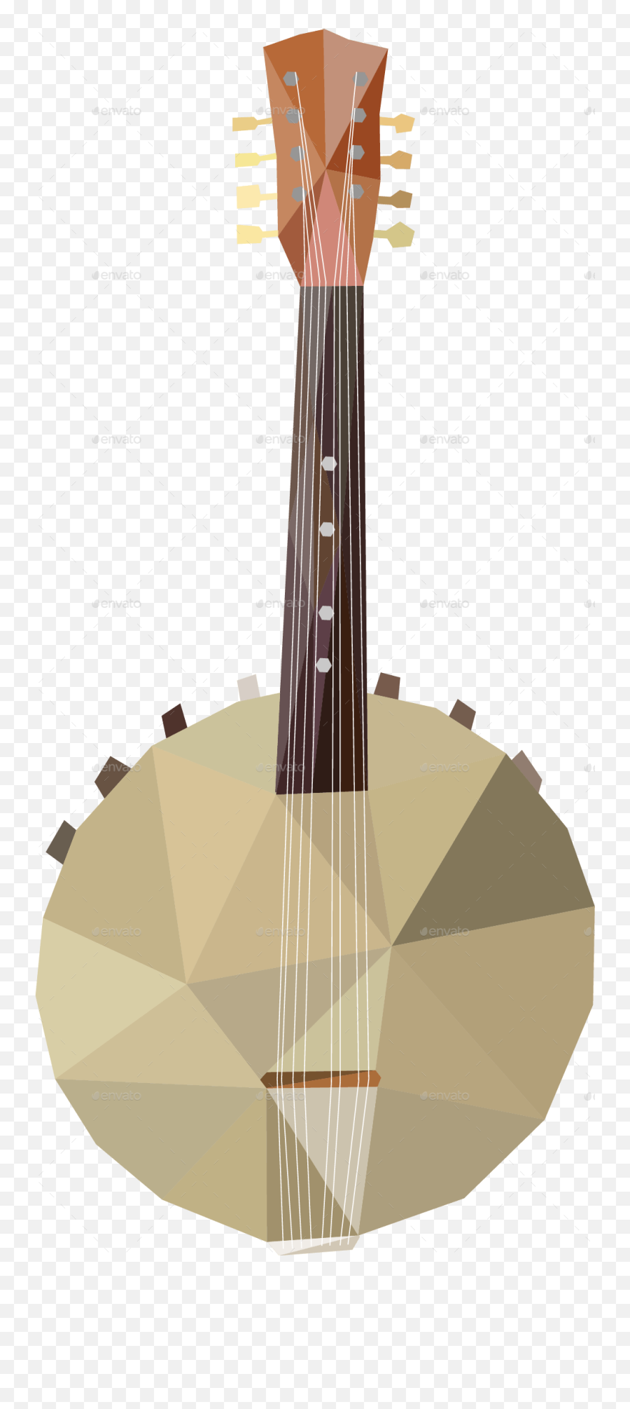 Music Instruments In Low Poly Art - Traditional Japanese Musical Instruments Png,Banjo Png