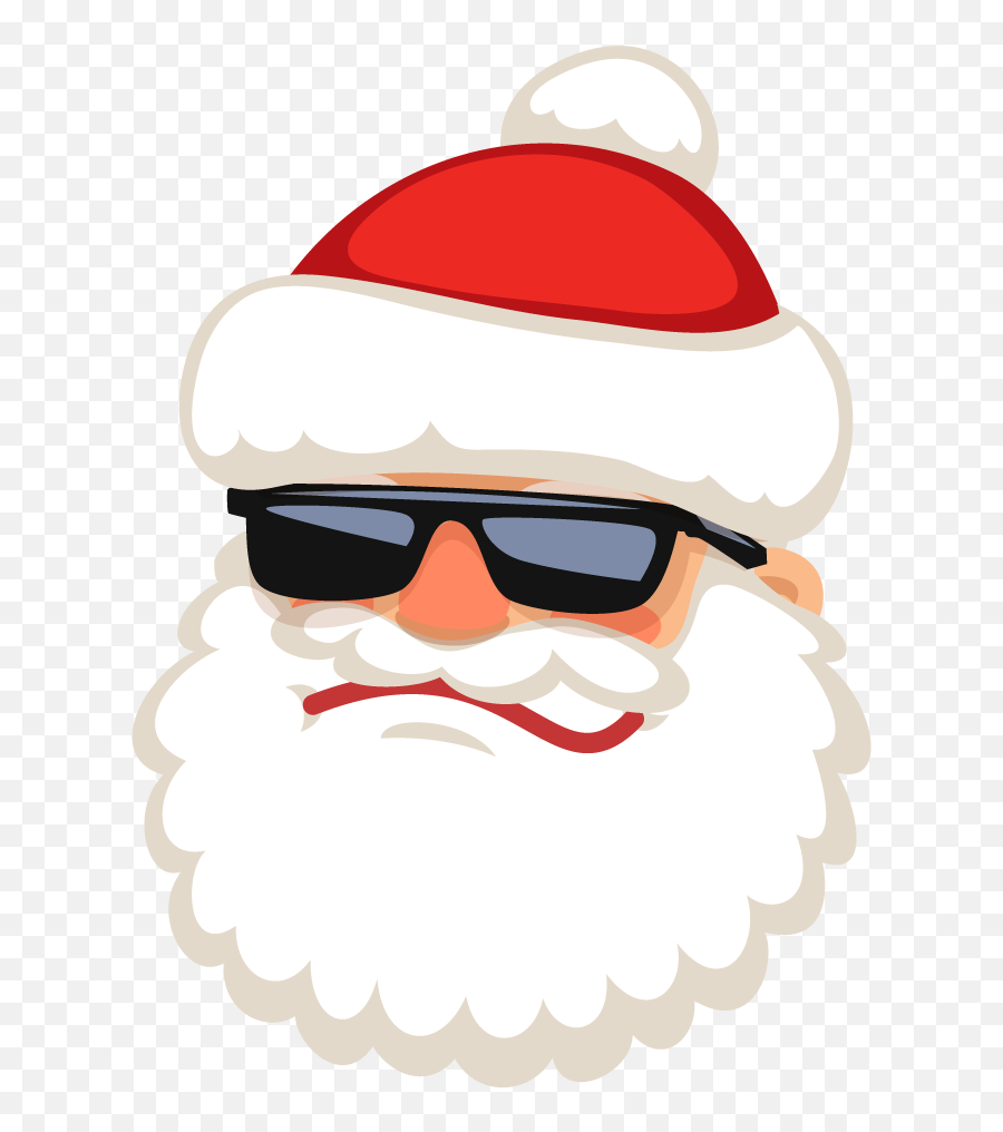 Download Wearing Sunglasses Claus Reindeer Vector Santa - Santa With Sunglasses Clipart Png,Santa Beard Transparent Background