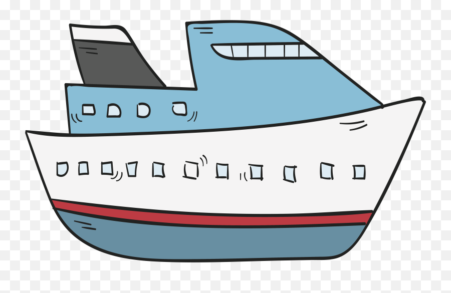 Boat Cruise Ship - Transparent Cruise Ship Cartoon Water Transport Clipart Png,Cruise Ship Transparent