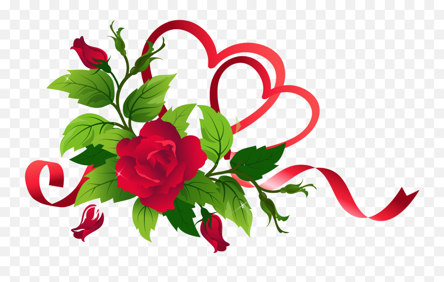 Transparent Hearts And Roses Decor - Design Banner Background Png,Transparent Hearts