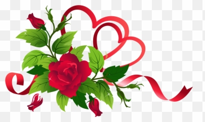 Transparent Hearts And Roses Decor - Design Banner Background Png