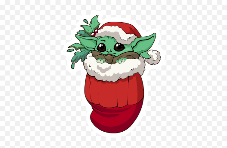 Star Wars Christmas Baby Yoda Sticker - Sticker Mania Baby Yoda Navidad Png,Star Wars Rebel Alliance Icon Backpack Orange