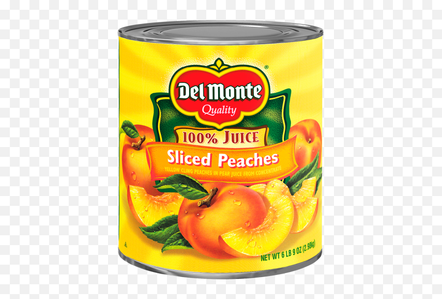 Del Monte Sliced Yellow Cling Peaches In Pear Juice From - Del Monte Canned Peaches Png,Peaches Png