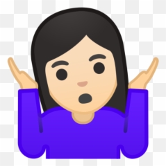 Person Shrugging Light Skin Tone Emoji - png