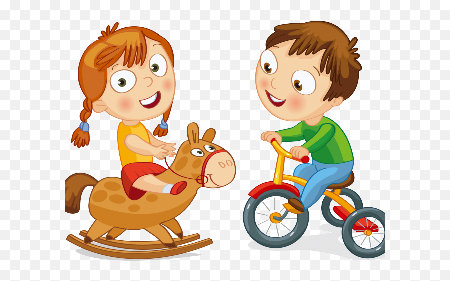 Tricycle Clipart Toddler Bike - Children Playing Cartoon Ride A Tricycle Cartoon Png,Children Playing Png
