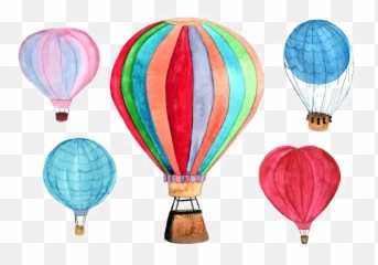 Air Balloon Png Free Download - Watercolor