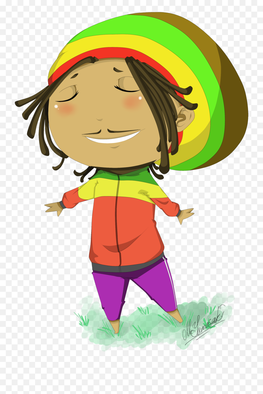 Bob Marley By Mryamasaki - Bob Marley Chibi Transparent Easy Bob Marley  Cartoon Png,Bob Marley Png - free transparent png images 