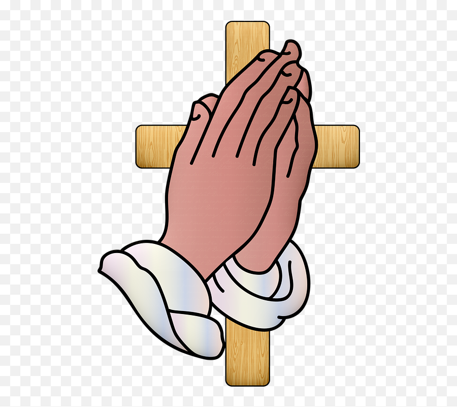 Praying Hands Jesus Cross - Drawing Praying Hands With Cross Png,Praying Png