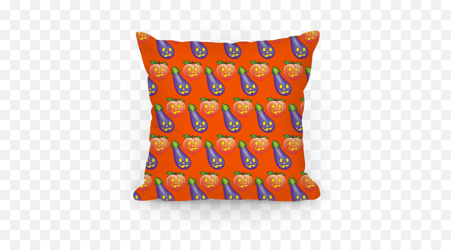 Eggplant And Peach Jack - Olantern Pattern Pillows Lookhuman Linens Png,Eggplant Emoji Png
