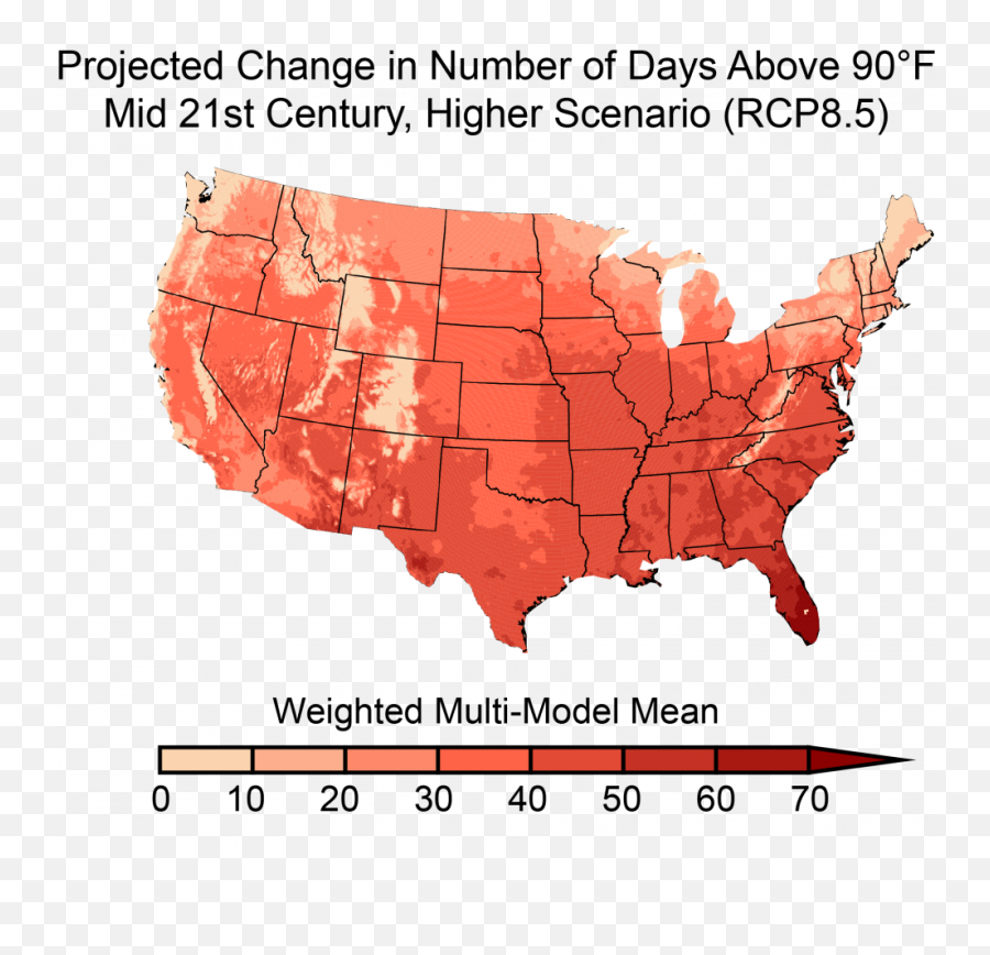 Heat Waves And Climate Change Center For - Us Map Png,United States Map Transparent Background