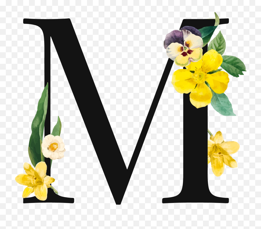 Letter M Png Royalty - Yellow Flower Letter M,Letter M Png