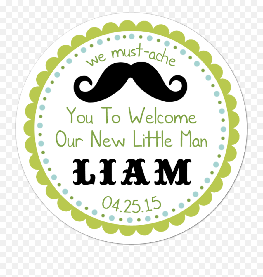 Little Man Baby Shower Clip Art - Png Download Full Size Transparent Background Stamp Circle Png,Mustach Png