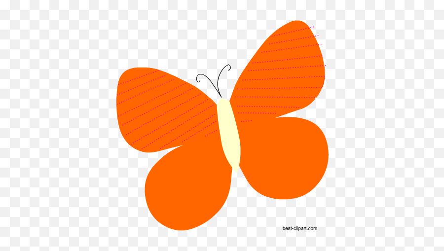 Free Cute Butterfly Clip Art Graphics - Orange Butterfly Clip Art Png,Butterfly Emoji Png