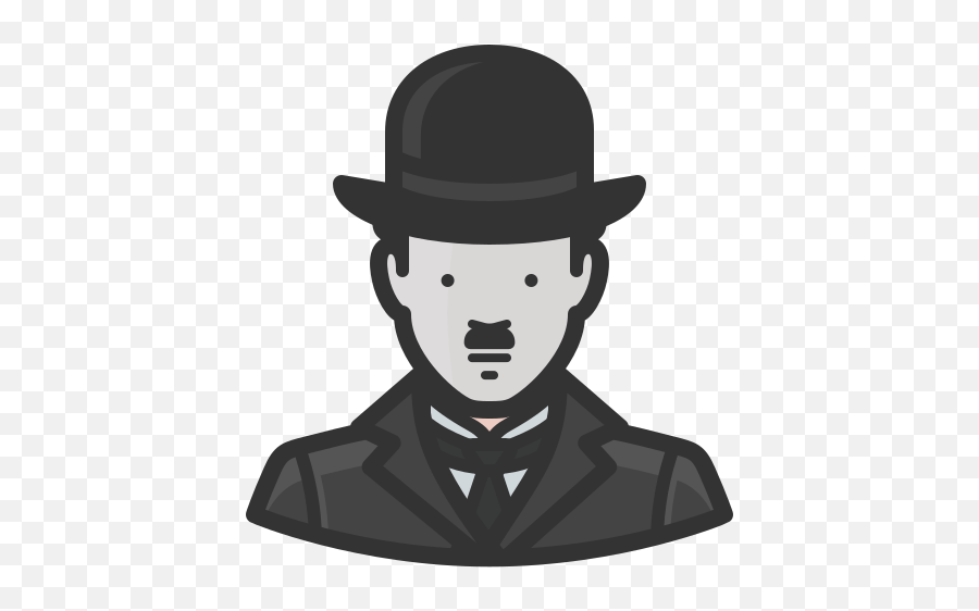 Charlie Chaplin Avatar Free Icon Of - Charlie Chaplin Icon White Png,Bowler Hat Icon