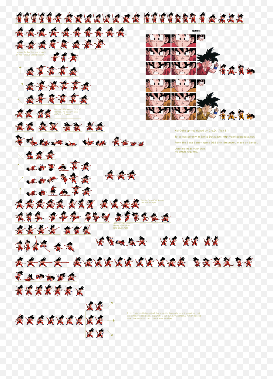 Mfg Shin Butouden Sprite Rips By God - Dragon Ball Mugen Sprite Sheet Png,Sega Saturn Icon