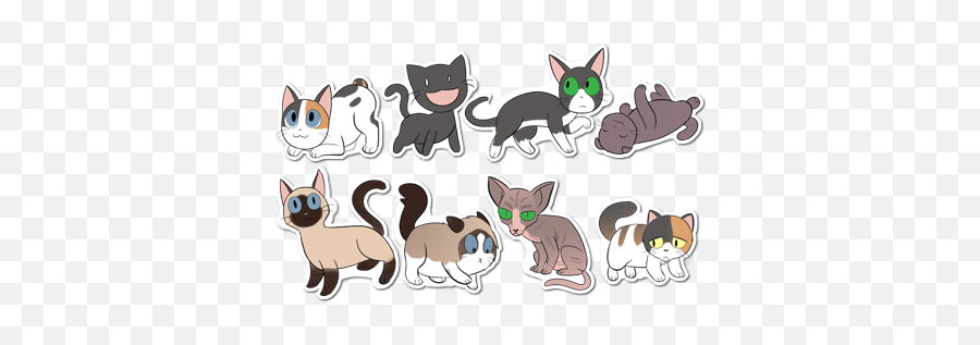 8 Sad Cat Stickers Sold By Pale Dog Studios - Cartoon Png,Sad Cat Png