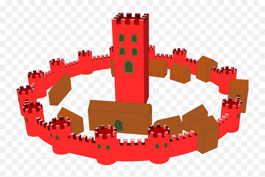 Walled Town - Openclipart Construction Set Png,Medival City Icon