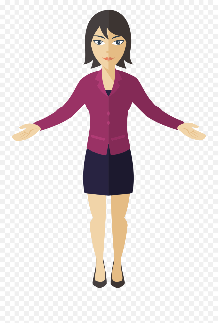 Businesswoman Clipart Png - Cartoon Woman Standing Png,Woman Clipart Png