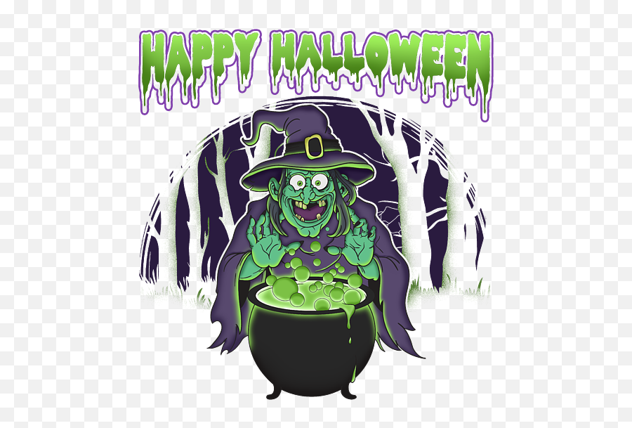 Scary Witch Happy Halloween Cauldron Potion Womenu0027s T - Shirt Witch Spooky Happy Halloween Png,Cauldron Icon