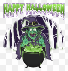 Scary Witch Happy Halloween Cauldron Potion Womenu0027s T - Shirt Spooky png
