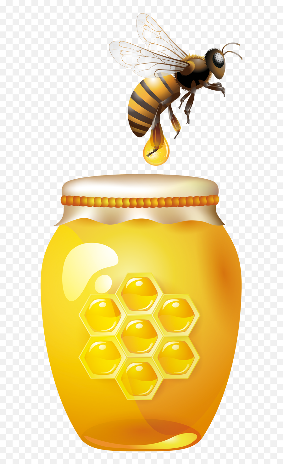 Download Bee Honey Jar Clip Art - Honey Bee Jar Full Size Honey Bee And Honey Png,Bee Transparent Background