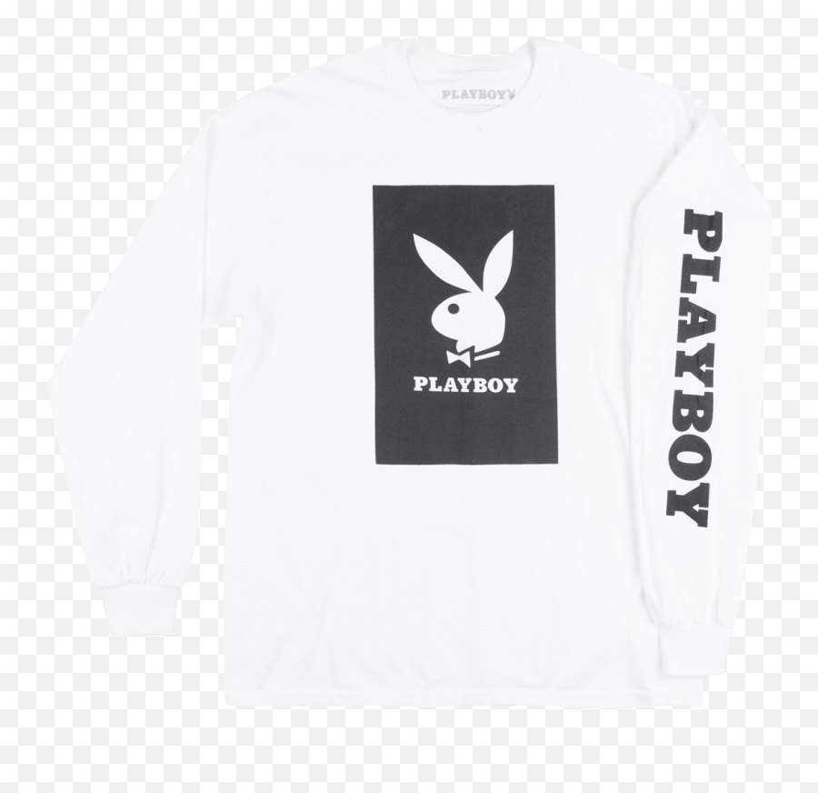 Download Hd Playboy Bunny Box Logo Long Sleeve Shirt Mens Png