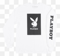 Download Hd Playboy Bunny Box Logo Long Sleeve Shirt Mens Png