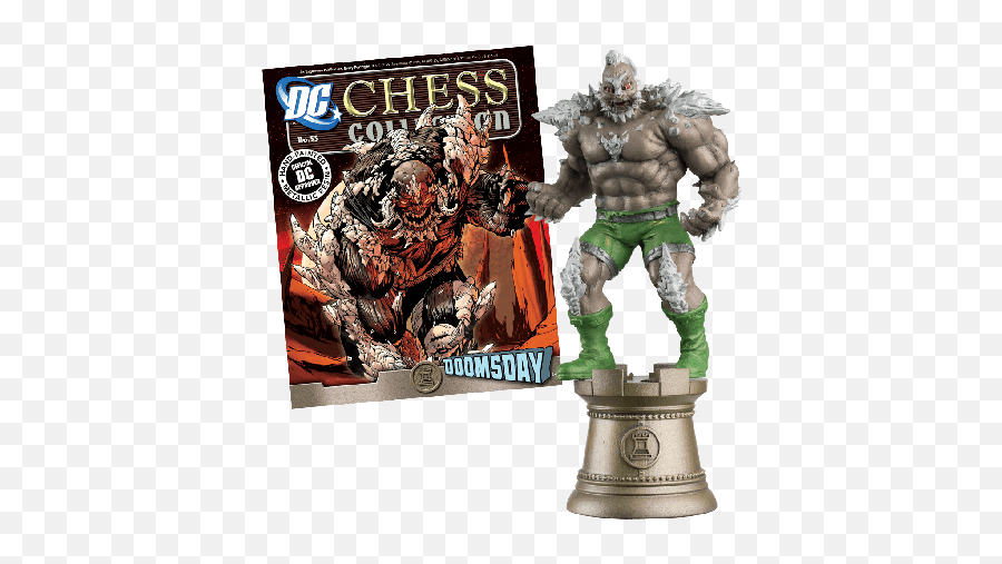 Dc Chess Collection - 55 Doomsday Black Rook With Collector Magazine Dc Comics Chess Collection Doomsday Png,Doomsday Png