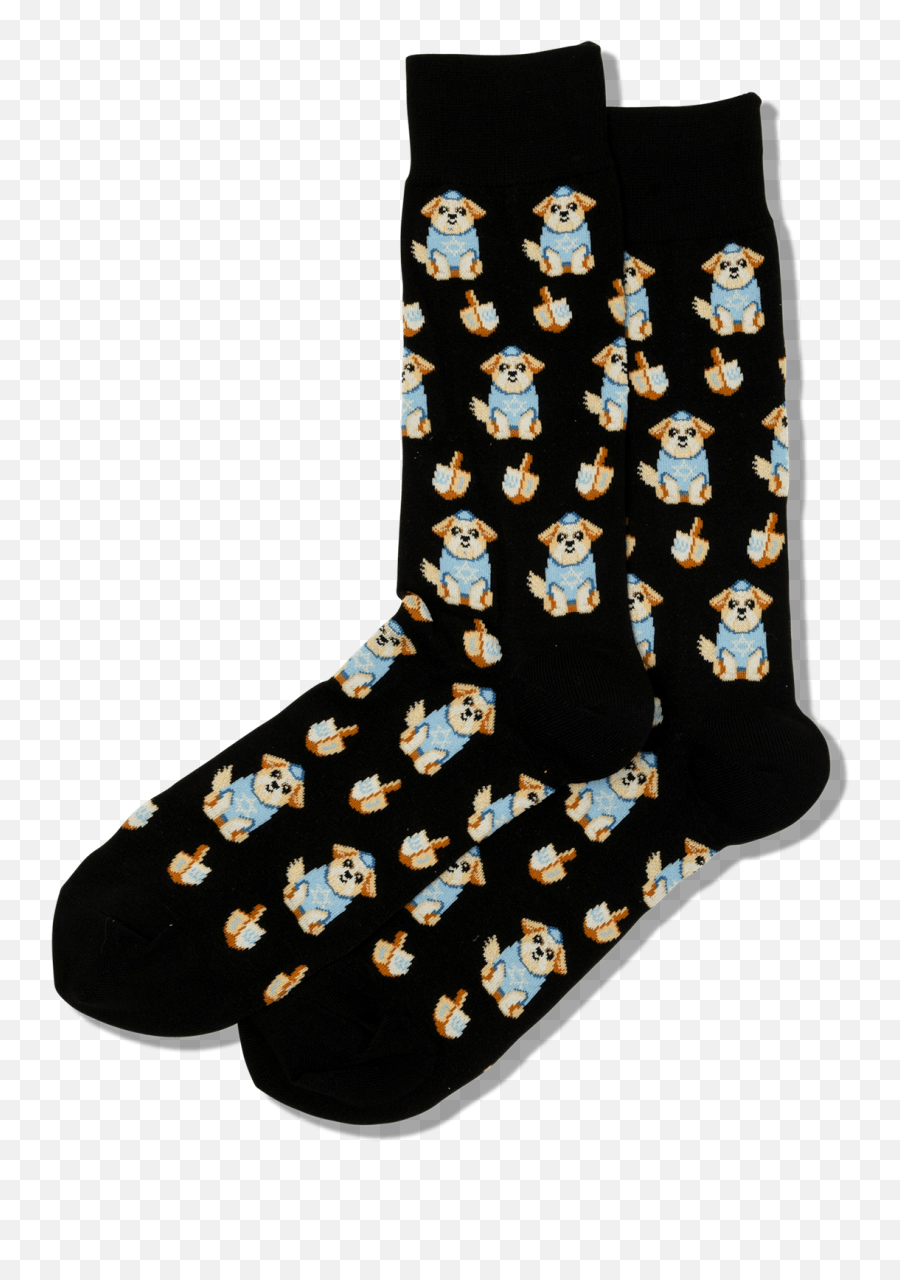 Menu0027s Dreidel Dog Crew Socks U2013 Hotsox - Sock Png,Dreidel Png