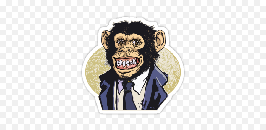 Chimp Drawing Suit - Cartoon Monkey In A Suit Full Size Gaming Chimp Png,Chimp Png