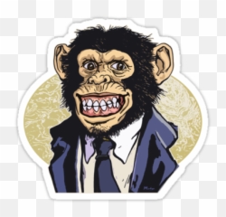 Chimp Drawing Suit - Cartoon Monkey In A Suit Full Size Gaming Chimp Png,Chimp Png