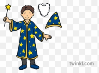 Wizard Split Pin With Beard And Hat - Cartoon png