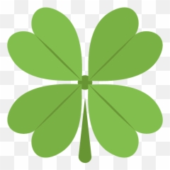 Four Leaf Clover Emoji Clipart - Vector Png