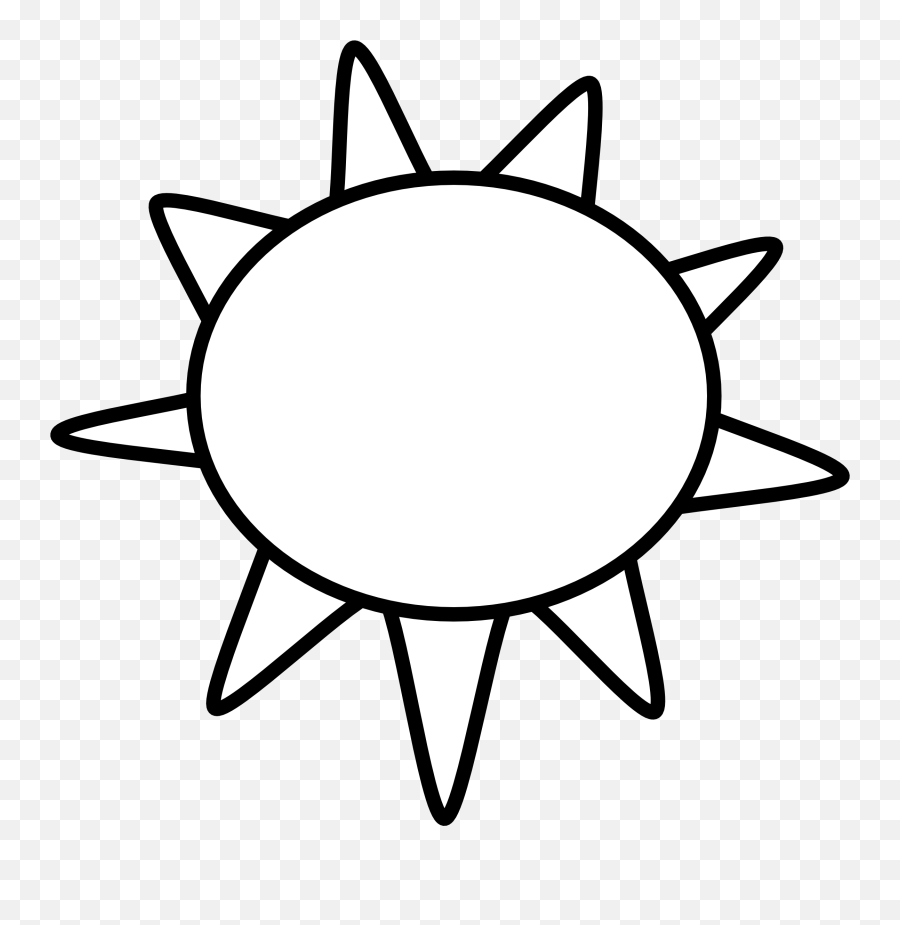 Sun Clip Art Black And White Outline - Clip Black And White Sun Clip Art Png,Sun Clip Art Png