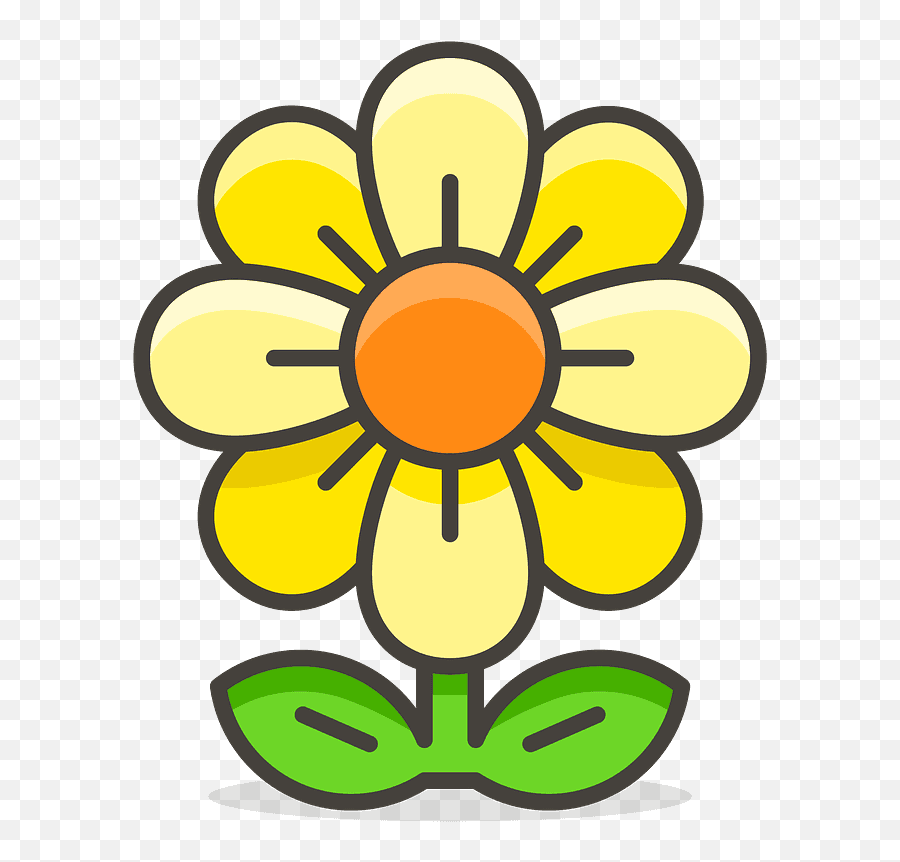 Download Blossom Emoji Clipart - Vector Graphics Hd Png Gerbera Daisy Black And White Clipart,Sunflower Emoji Png